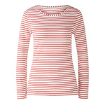 Sumiko Long Sleeve Top in White/Red