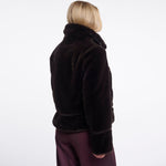 RINO & PELLE Lambra Short Faux Fur Jacket in Peated