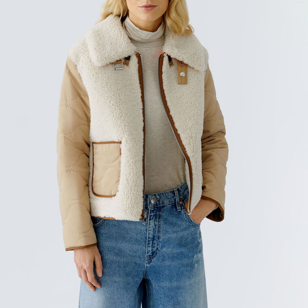 OUI Reversible Jacket in Stone Green