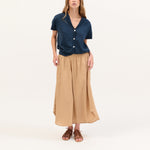 BEATRIZ FUREST Pierre Short Sleeve Cardigan in Deep Blue