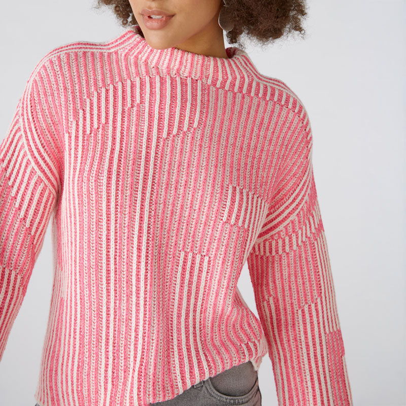 Pink striped turtleneck sales