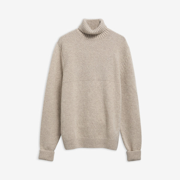 BARBOUR Northcliffe Submariner Roll Neck Jumper in Fog