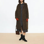 BEATRIZ FUREST Normandie Long Furry Coat in Brown
