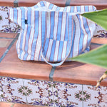 BLACK COLOUR BCNella Canvas Bag in Blue Stripe