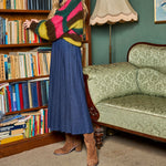 BLACK COLOUR BCHermione Split Skirt in Denim Blue