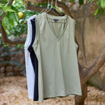BLACK COLOUR BCMay V Neck Top in Black