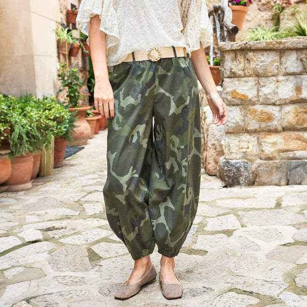 BLACK COLOUR BCAlly Balloon Pant in Army Camouflage