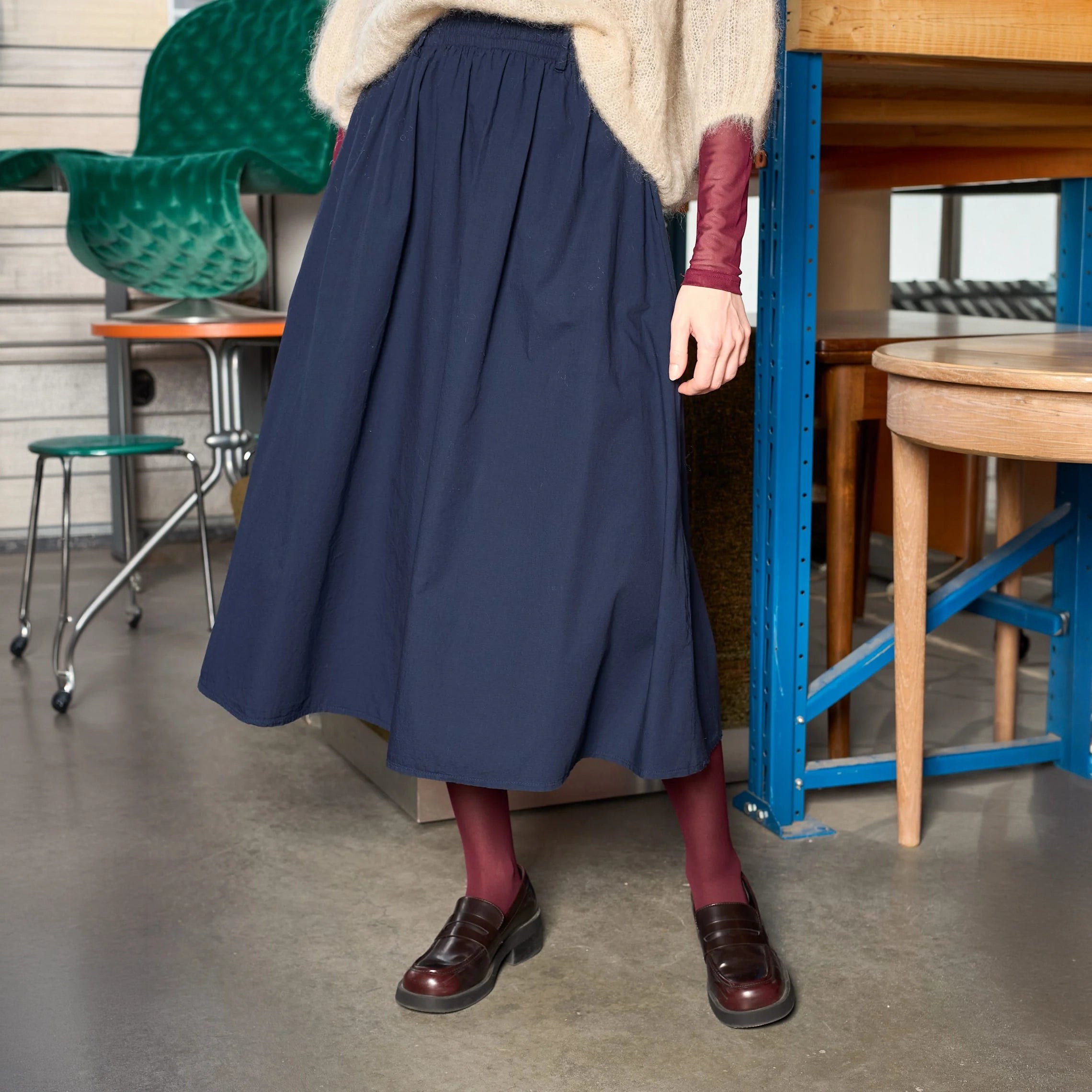 BLACK COLOUR BCDella A Line Skirt with Pockets in Navy