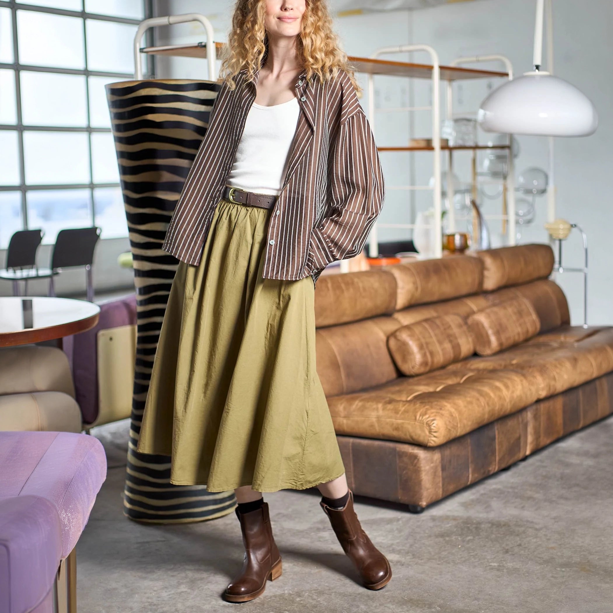 BLACK COLOUR BCMalone Striped Shirt in Coffee