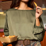 BLACK COLOUR BCMabel Blouse in Army