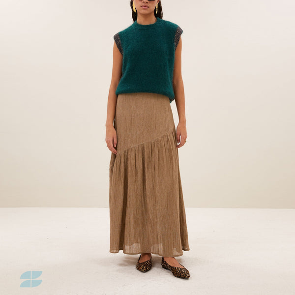 BY-BAR Noby Coco Spencer Knitted Vest in Dark Green