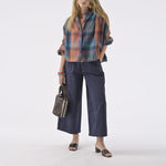 ORFEO Arizona Embroidered Shirt with 3/4 Sleeves in Pink Check