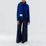 OUI Cable Knit Scarf in Royal Blue