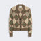 WEEKEND MAX MARA WKDAbile Argyle Pattern Wool Cardigan in Sand Rhombs