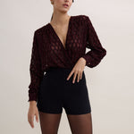 AUBADE Les Body Long Sleeve Bodysuit in Supreme Burgundy