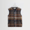 WAX LONDON Gower Ari Wool Blend Check Gilet in Oatmeal/Multi