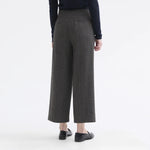 ROSSO35 Tweed Ankle Length Trousers in Dark Grey