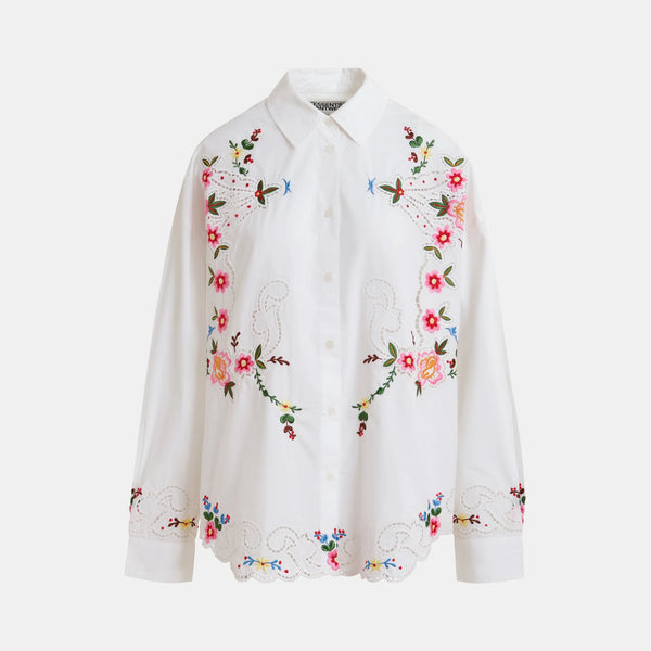 ESSENTIEL ANTWERP Jayme Embroidered Shirt in Off White