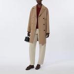 S MAX MARA SMMEsturia Wool Broadcloth Midi Coat in Beige
