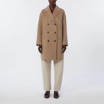 S MAX MARA SMMEsturia Wool Broadcloth Midi Coat in Beige