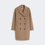 S MAX MARA SMMEsturia Wool Broadcloth Midi Coat in Beige
