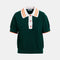 ESSENTIEL ANTWERP Kontrast Knitted Polo in Bottle Green