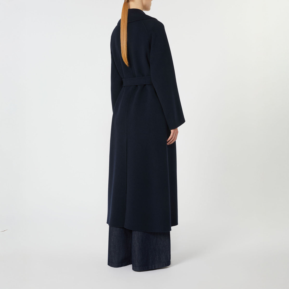 S MAX MARA Doris Wool Robe Coat in Midnight