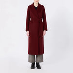 S MAX MARA Poldo Wool Broadcloth Robe Coat in Bordeaux