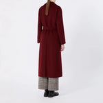 S MAX MARA Poldo Wool Broadcloth Robe Coat in Bordeaux