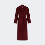 S MAX MARA Poldo Wool Broadcloth Robe Coat in Bordeaux