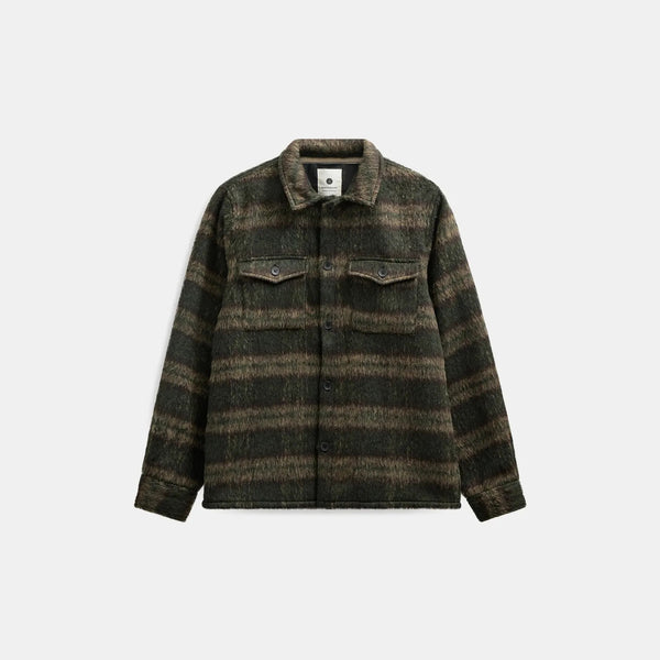ANERKJENDT Akoscar Heavy Twill Check Overshirt in Forest Night