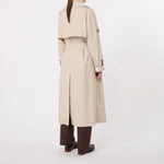 S MAX MARA MTCOro Long Double-Breasted Oversized Trench Coat in Water-Repellent Cotton in Beige