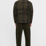 ANERKJENDT Aktoni Jacquard Teddy Cardigan in Forest Night