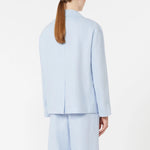 S MAX MARA SMMAvenue Double-breasted Linen Jacket in Light Blue
