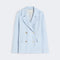 S MAX MARA SMMAvenue Double-breasted Linen Jacket in Light Blue