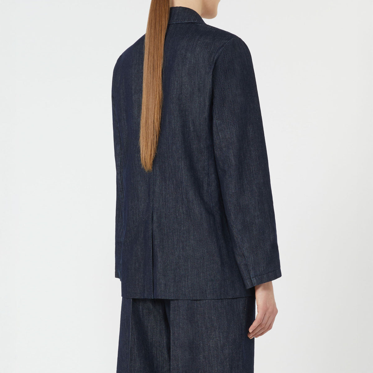 S MAX MARA Sara Double-Breasted Denim Blazer in Ultramarine