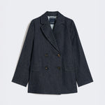 S MAX MARA Sara Double-Breasted Denim Blazer in Ultramarine