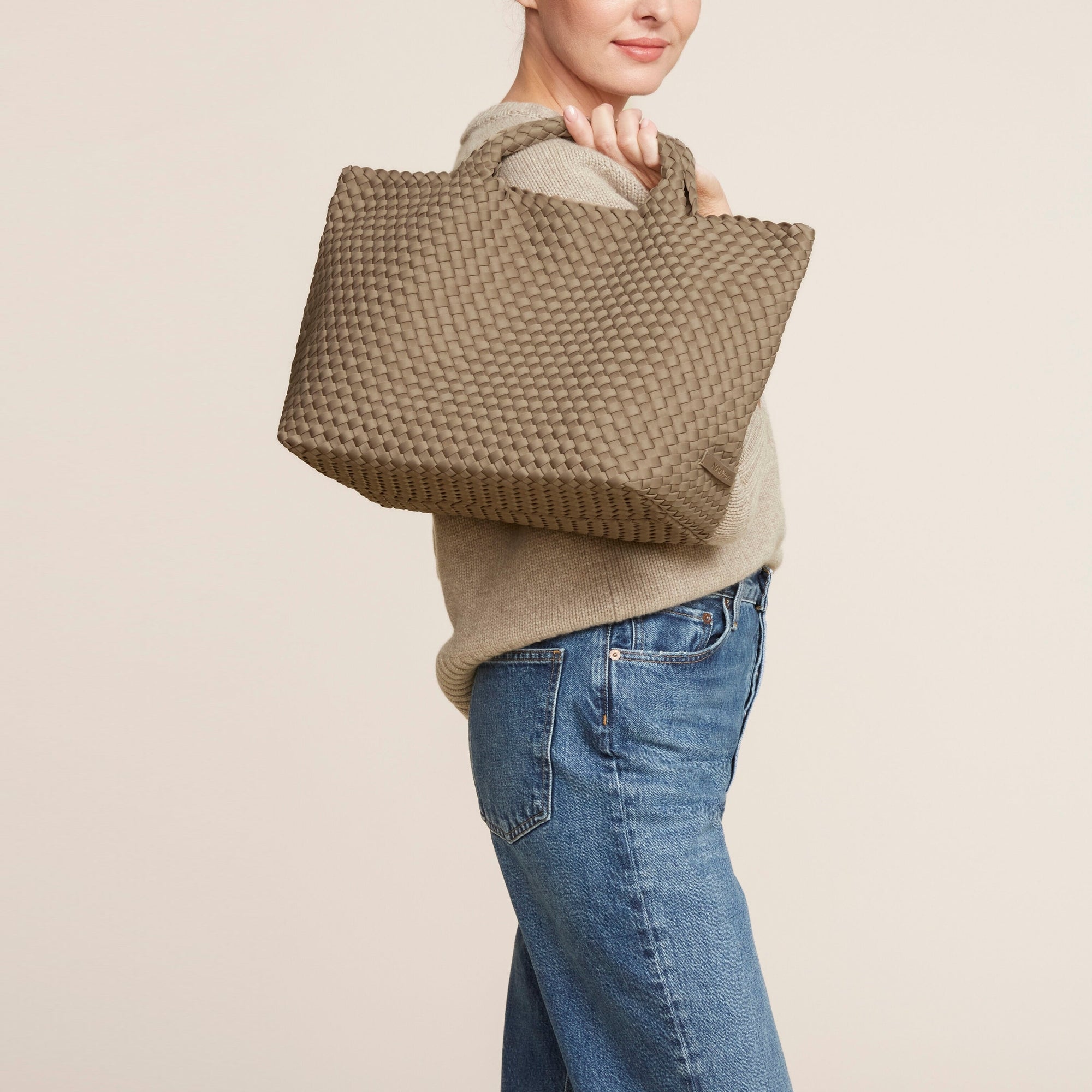 NAGHEDI St Barths Medium Tote in Cashmere Brown | Collen & Clare