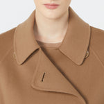S MAX MARA Louis Short Double-Faced Wool Trench Coat in Camel