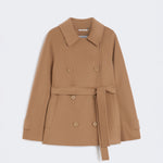 S MAX MARA Louis Short Double-Faced Wool Trench Coat in Camel