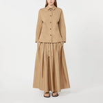 S MAX MARA SMMPineta Cotton Poplin Skirt in Desert