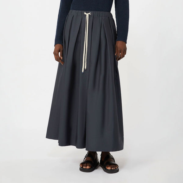 S MAX MARA SMMPineta Cotton Poplin Skirt in Ultramarine