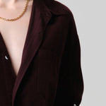 CITIZENS OF HUMANITY Kayla Corduroy Shirt in Eggplant