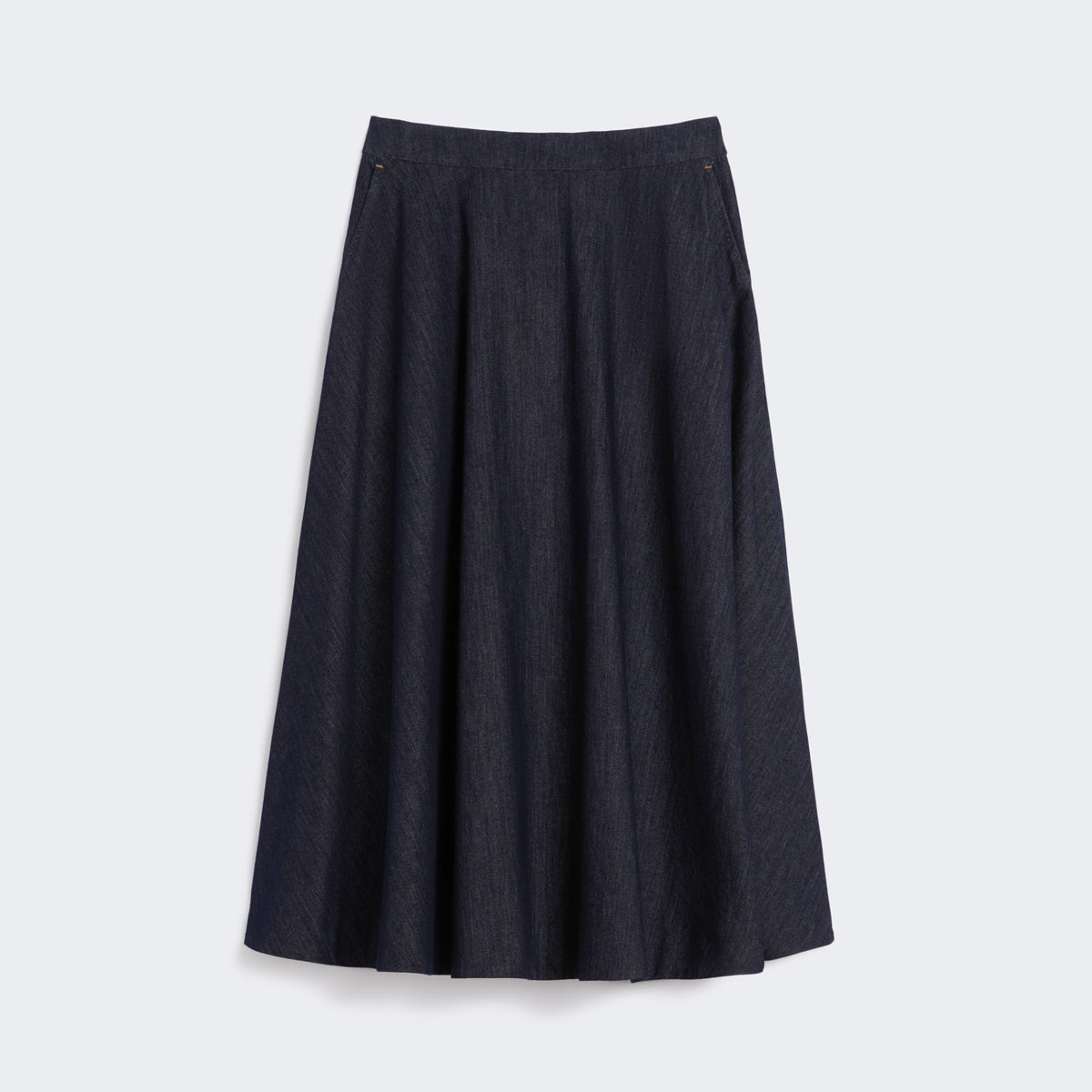 S MAX MARA Cecile Flared Denim Skirt in Ultramarine