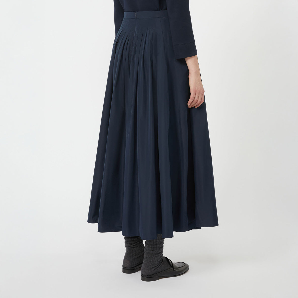 S MAX MARA Jokey Pleated Taffeta Skirt in Ultramarine