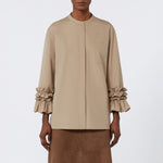 S MAX MARA Favola Flared Washed Poplin Shirt in Turtledove
