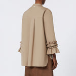 S MAX MARA Favola Flared Washed Poplin Shirt in Turtledove
