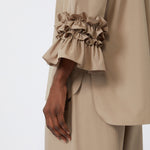 S MAX MARA Favola Flared Washed Poplin Shirt in Turtledove