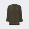 S MAX MARA SMMFiabe Silk Crepe de Chine Shirt in Khaki