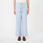S MAX MARA SMMAmedea Linen Basketweave Trousers in Light Blue